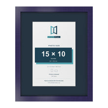 Purple 20 x 16 inch picture frame with a Pacific Blue mount for a 15 x 10 inch photo