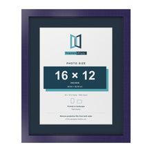 Purple 20 x 16 inch picture frame with a Pacific Blue mount for a 16 x 12 inch photo