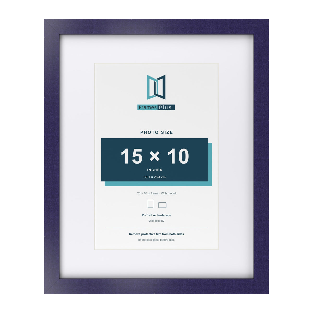 Purple 20 x 16 inch picture frame with a white mount for a 15 x 10 inch photo