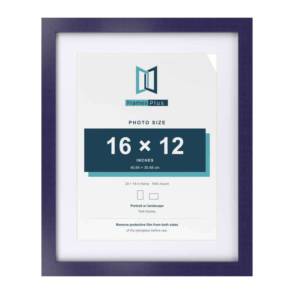 Purple 20 x 16 inch picture frame with a white mount for a 16 x 12 inch photo