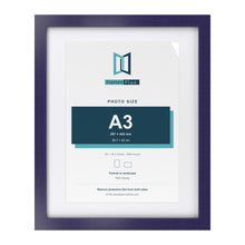 Purple 20 x 16 inch picture frame with a white mount for an A3 photo