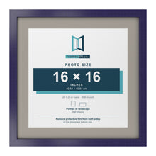 Purple 20 x 20 inch picture frame with a Dawn Grey mount for a 16 x 16 inch photo