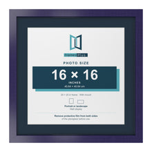 Purple 20 x 20 inch picture frame with a Pacific Blue mount for a 16 x 16 inch photo