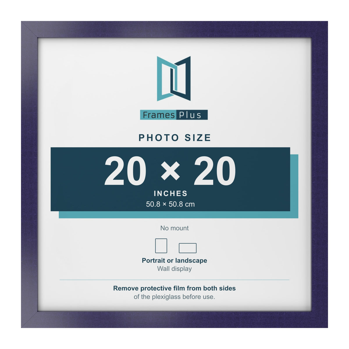 Purple picture frame for a 20 x 20 inch photo