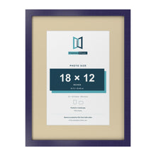 Purple 24 x 18 inch picture frame with an ivory mount for an 18 x 12 inch photo