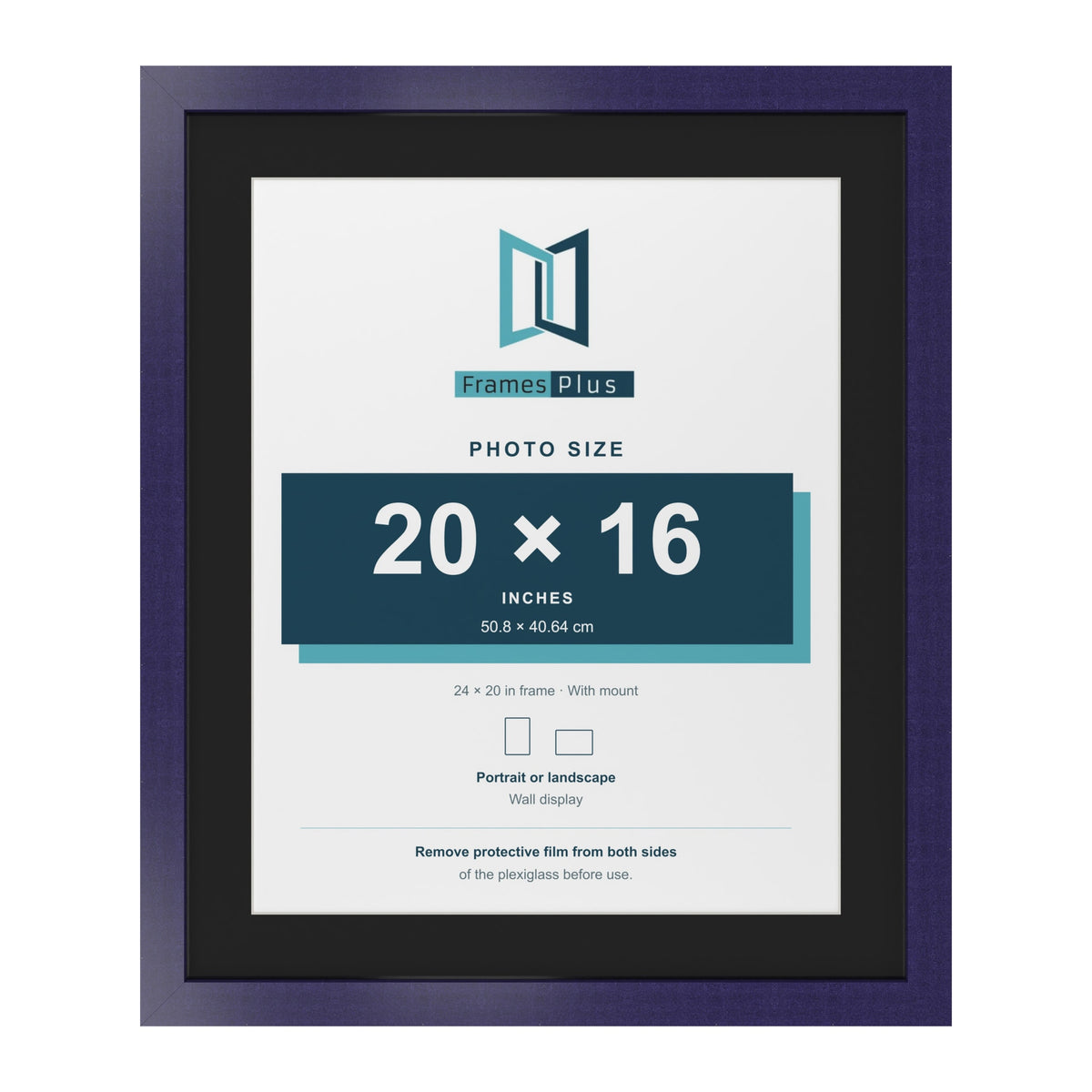 Purple 24 x 20 inch picture frame with a black mount for a 20 x 16 inch photo