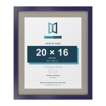 Purple 24 x 20 inch picture frame with a Dawn Grey mount for a 20 x 16 inch photo