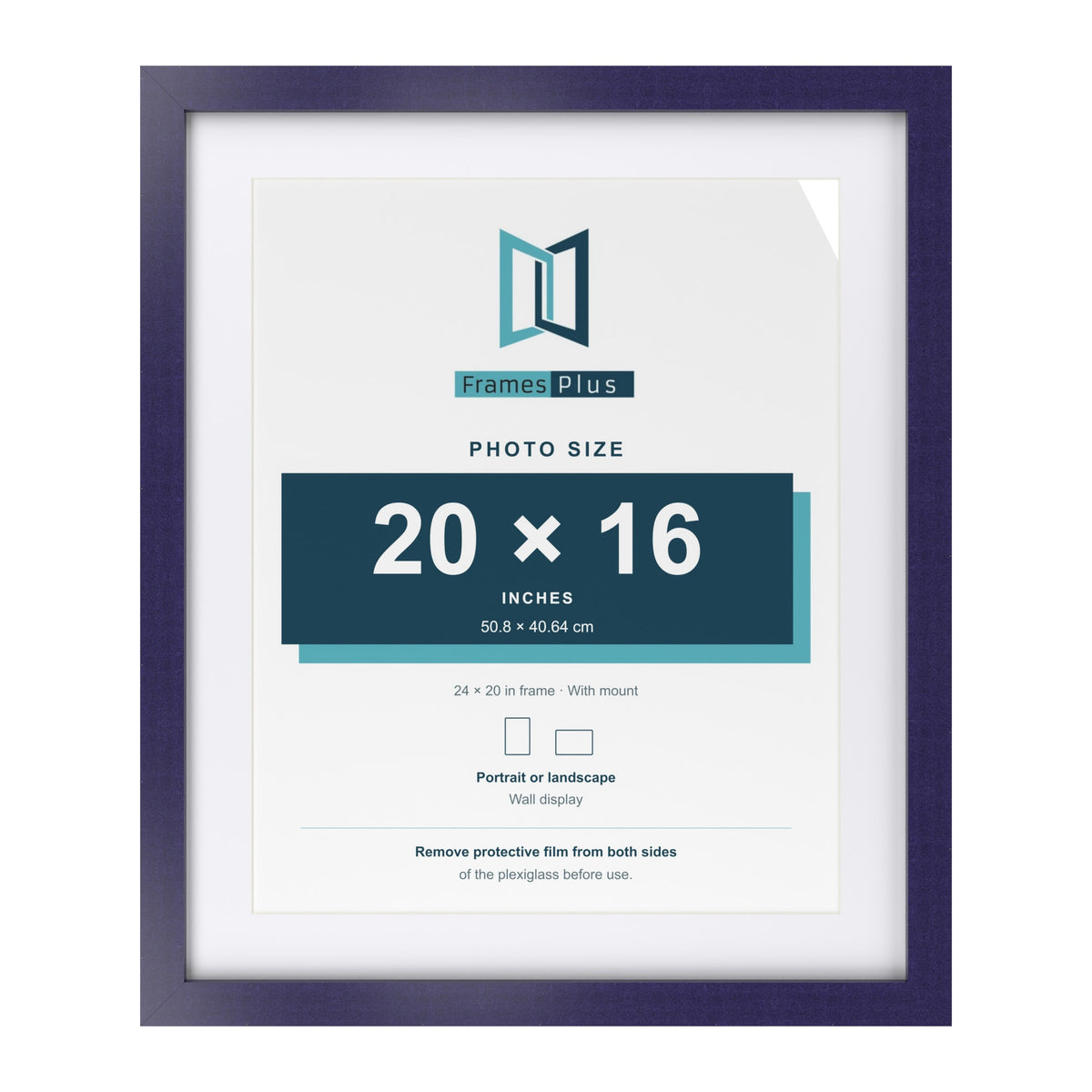 Purple 24 x 20 inch picture frame with a white mount for a 20 x 16 inch photo