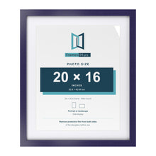 Purple 24 x 20 inch picture frame with a white mount for a 20 x 16 inch photo