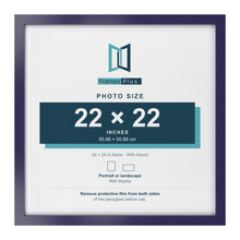 Purple 24 x 24 inch picture frame with a white mount for a 22 x 22 inch photo