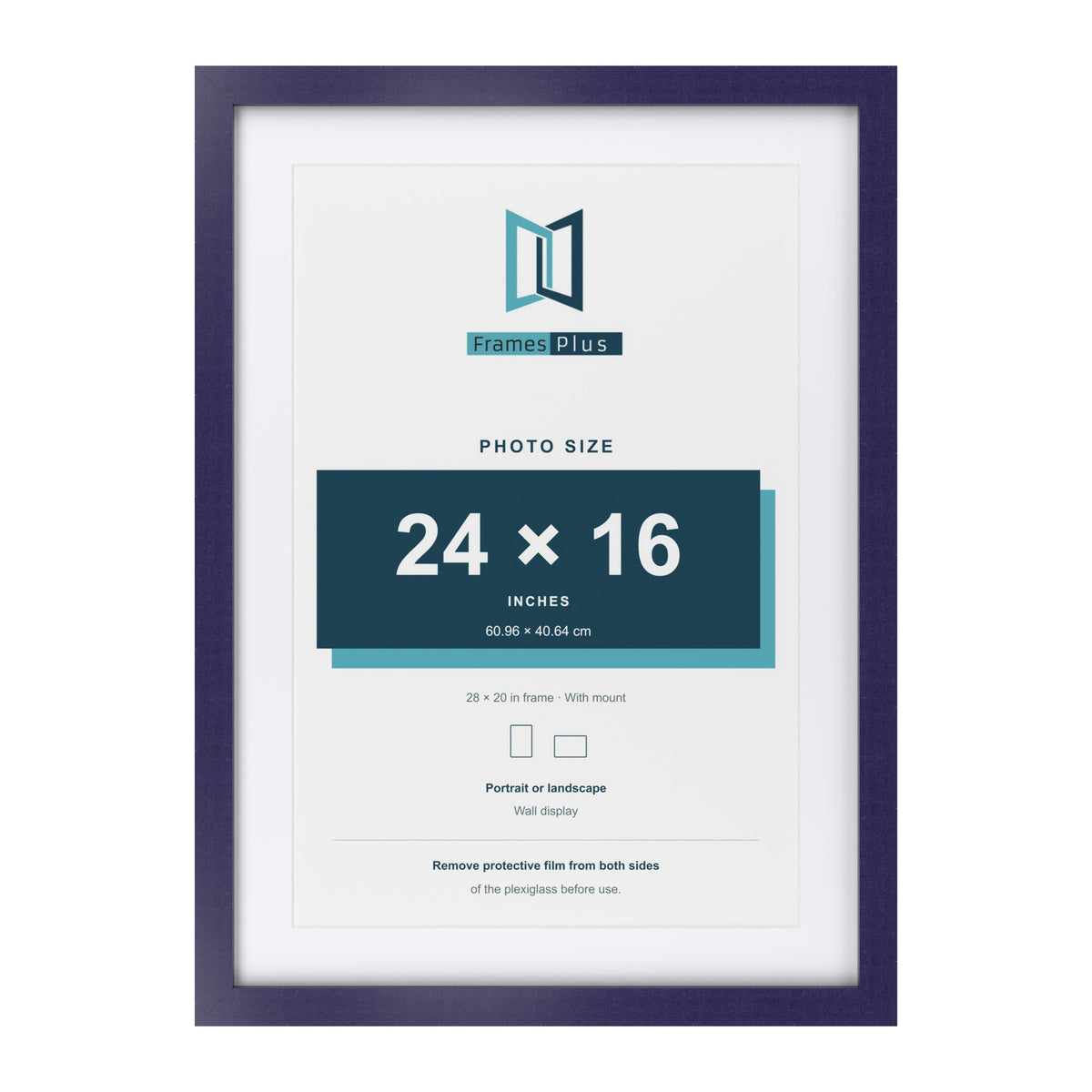 Purple 28 x 20 inch picture frame with a white mount for a 24 x 16 inch photo