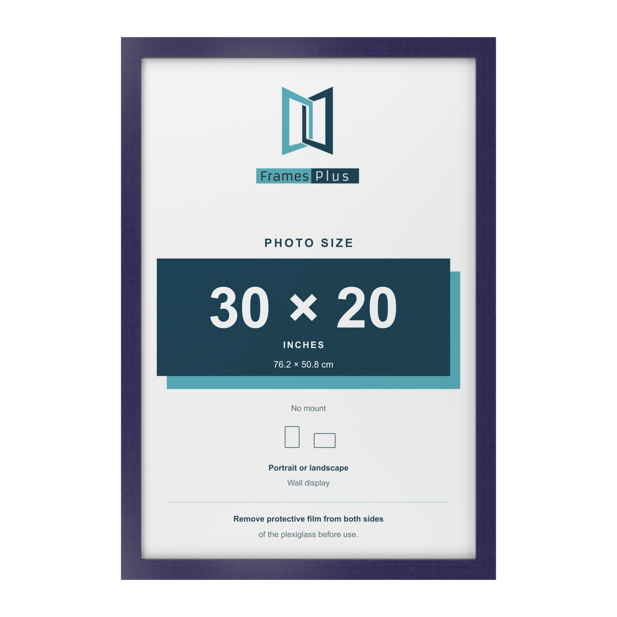 Purple picture frame for a 30 x 20 inch photo
