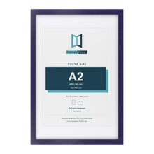 Purple 30 x 20 inch picture frame with a white mount for an A2 photo