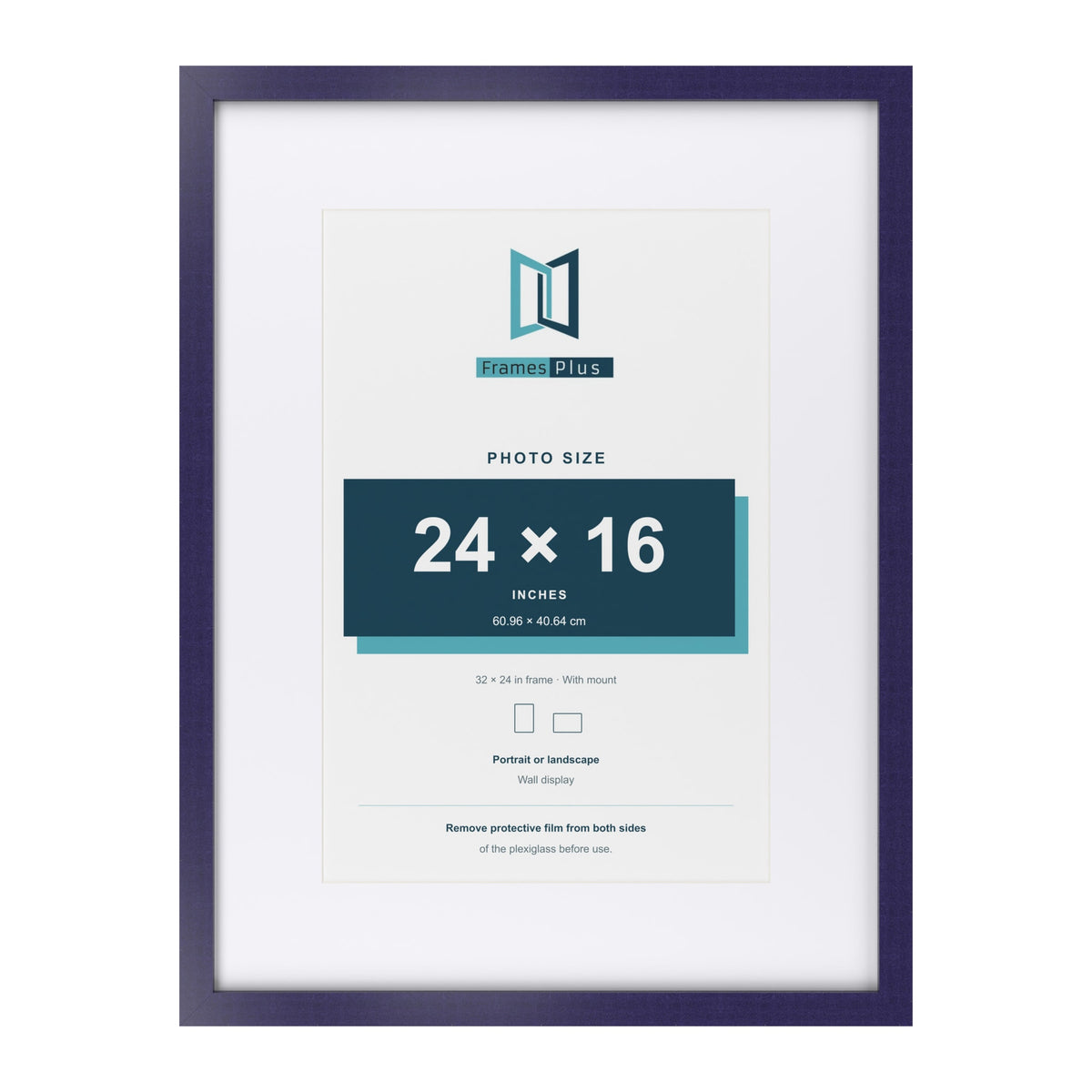 Purple 32 x 24 inch picture frame with a white mount for a 24 x 16 inch photo