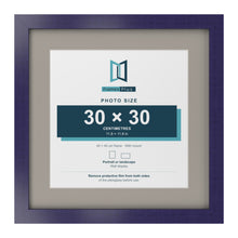 Purple 40 x 40 cm picture frame with a Dawn Grey mount for a 30 x 30 cm photo