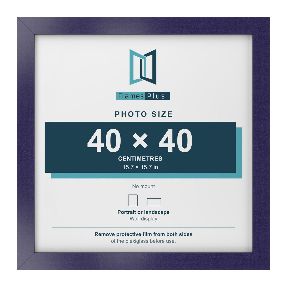 Purple picture frame for a 40 x 40 cm photo