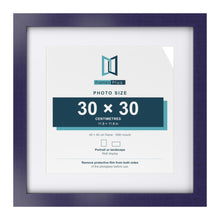 Purple 40 x 40 cm picture frame with a white mount for a 30 x 30 cm photo