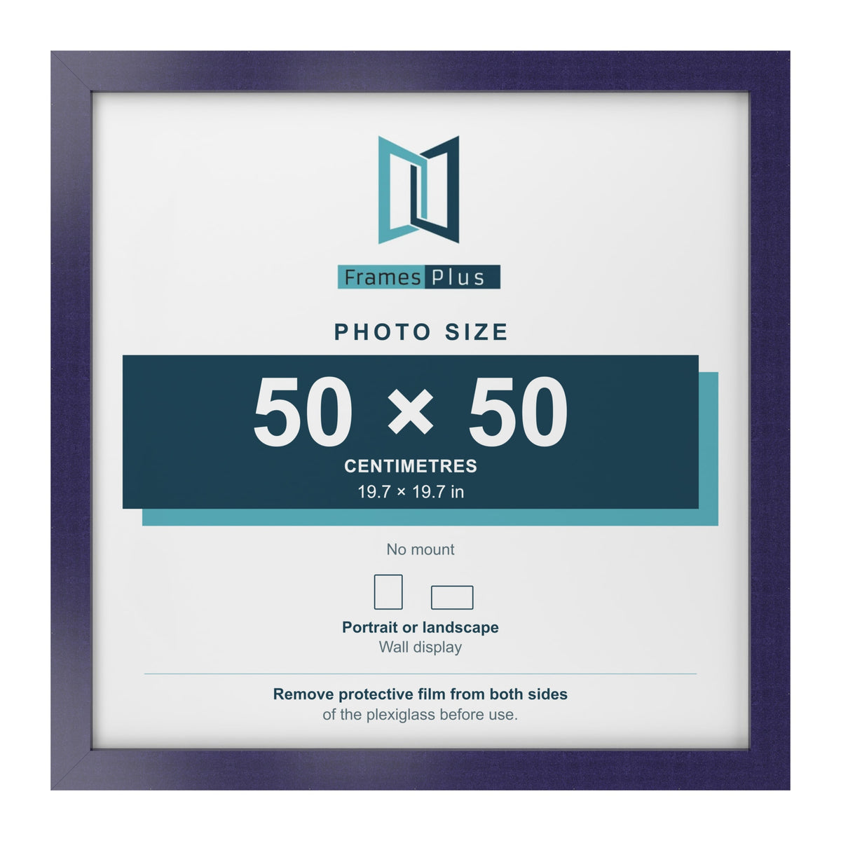Purple picture frame for a 50 x 50 cm photo