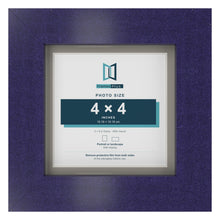 Purple 5 x 5 inch picture frame with a Dawn Grey mount for a 4 x 4 inch photo