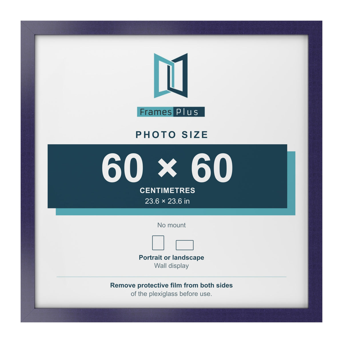 Purple picture frame for a 60 x 60 cm photo