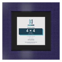 Purple 6 x 6 inch picture frame with a black mount for a 4 x 4 inch photo