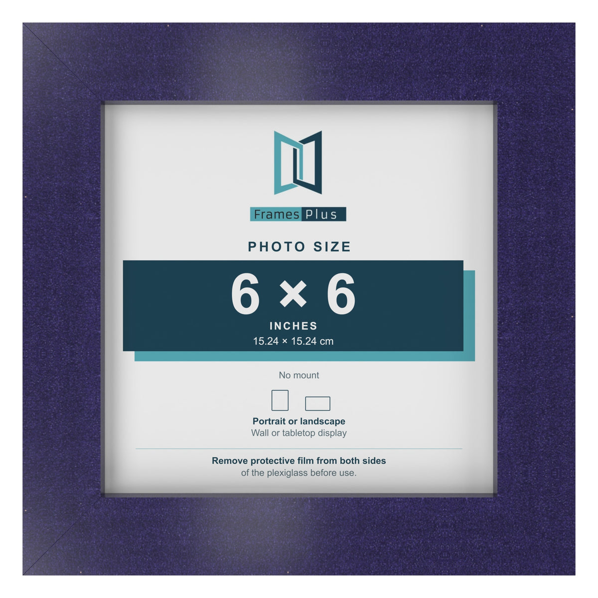 Purple picture frame for a 6 x 6 inch photo