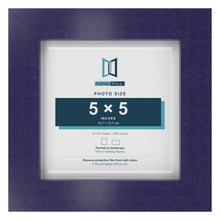 Purple 6 x 6 inch picture frame with a white mount for a 5 x 5 inch photo