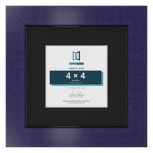 Purple 7 x 7 inch picture frame with a black mount for a 4 x 4 inch photo