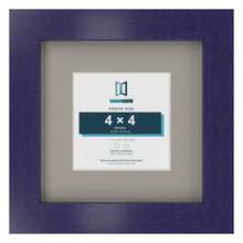 Purple 7 x 7 inch picture frame with a Dawn Grey mount for a 4 x 4 inch photo