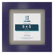 Purple 7 x 7 inch picture frame with a Dawn Grey mount for a 5 x 5 inch photo