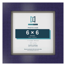 Purple 7 x 7 inch picture frame with a Dawn Grey mount for a 6 x 6 inch photo
