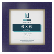 Purple 7 x 7 inch picture frame with an ivory mount for a 6 x 6 inch photo