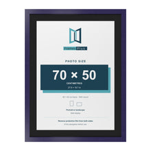 Purple 80 x 60 cm picture frame with a black mount for a 70 x 50 cm photo