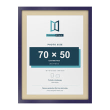Purple 80 x 60 cm picture frame with an ivory mount for a 70 x 50 cm photo