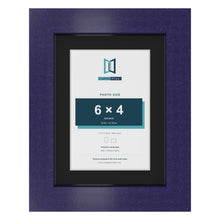Purple 8 x 6 inch picture frame with a black mount for a 6 x 4 inch photo