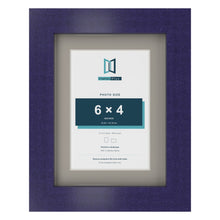 Purple 8 x 6 inch picture frame with a Dawn Grey mount for a 6 x 4 inch photo