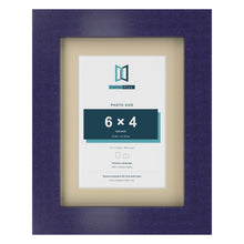 Purple 8 x 6 inch picture frame with an ivory mount for a 6 x 4 inch photo