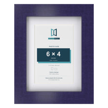 Purple 8 x 6 inch picture frame with a white mount for a 6 x 4 inch photo