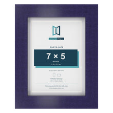 Purple 8 x 6 inch picture frame with a white mount for a 7 x 5 inch photo