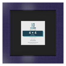 Purple 8 x 8 inch picture frame with a black mount for a 4 x 4 inch photo