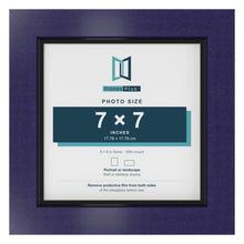 Purple 8 x 8 inch picture frame with a black mount for a 7 x 7 inch photo