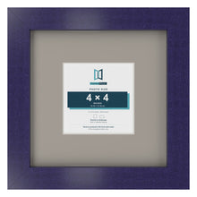 Purple 8 x 8 inch picture frame with a Dawn Grey mount for a 4 x 4 inch photo
