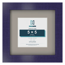 Purple 8 x 8 inch picture frame with a Dawn Grey mount for a 5 x 5 inch photo