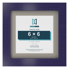 Purple 8 x 8 inch picture frame with a Dawn Grey mount for a 6 x 6 inch photo