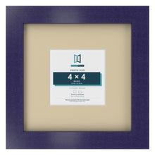 Purple 8 x 8 inch picture frame with an ivory mount for a 4 x 4 inch photo