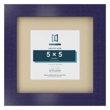 Purple 8 x 8 inch picture frame with an ivory mount for a 5 x 5 inch photo