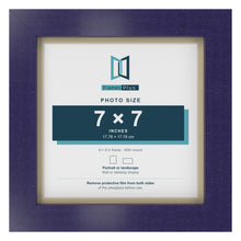 Purple 8 x 8 inch picture frame with an ivory mount for a 7 x 7 inch photo
