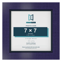Purple 8 x 8 inch picture frame with a Pacific Blue mount for a 7 x 7 inch photo
