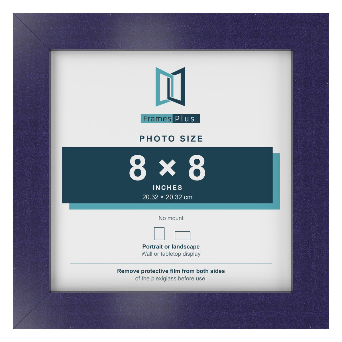 Purple picture frame for a 8 x 8 inch photo