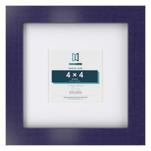Purple 8 x 8 inch picture frame with a white mount for a 4 x 4 inch photo